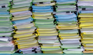 the stack of document in the office